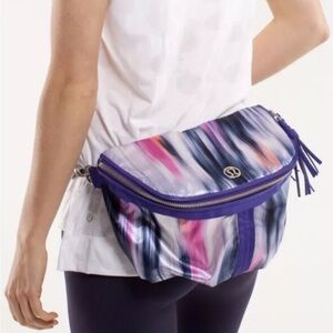 Lululemon Athletica Purple and Pink Crossbody Bag with Fringe